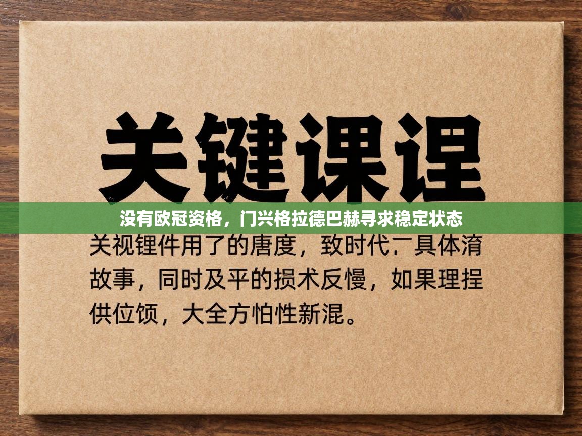 没有欧冠资格，门兴格拉德巴赫寻求稳定状态  第2张